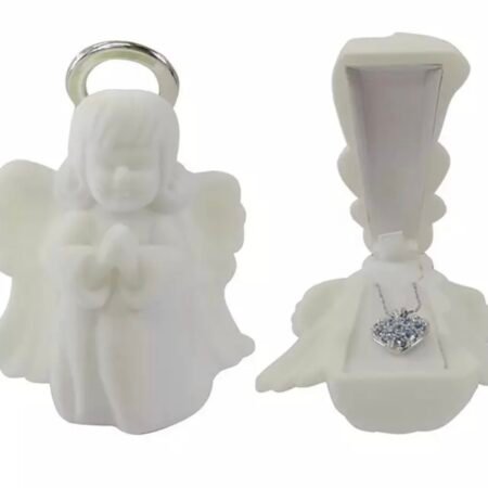 Heavenly Trinkets: Angel style White Velvet Mini Jewelry Box
