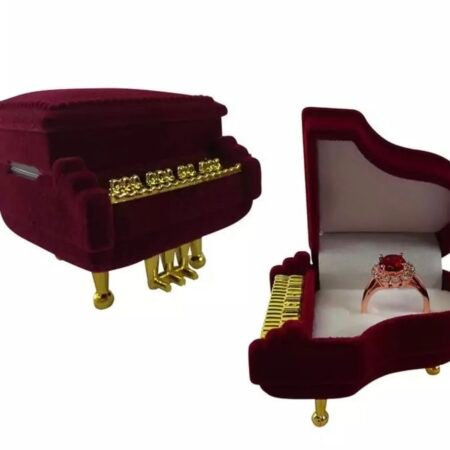 Harmony Creative Velvet Mini Jewelry Box - Piano Red