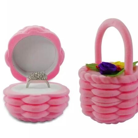 Blooming Baubles: Basket style Creative Velvet Mini Jewelry Box
