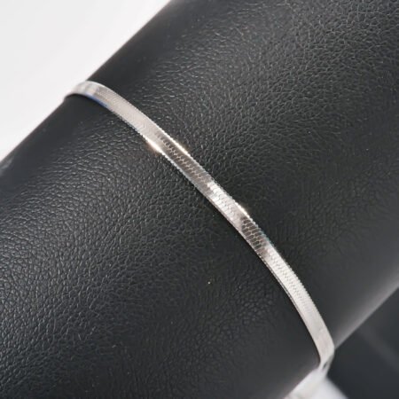 Herringbone Chain  Silver Anklet Adjustable