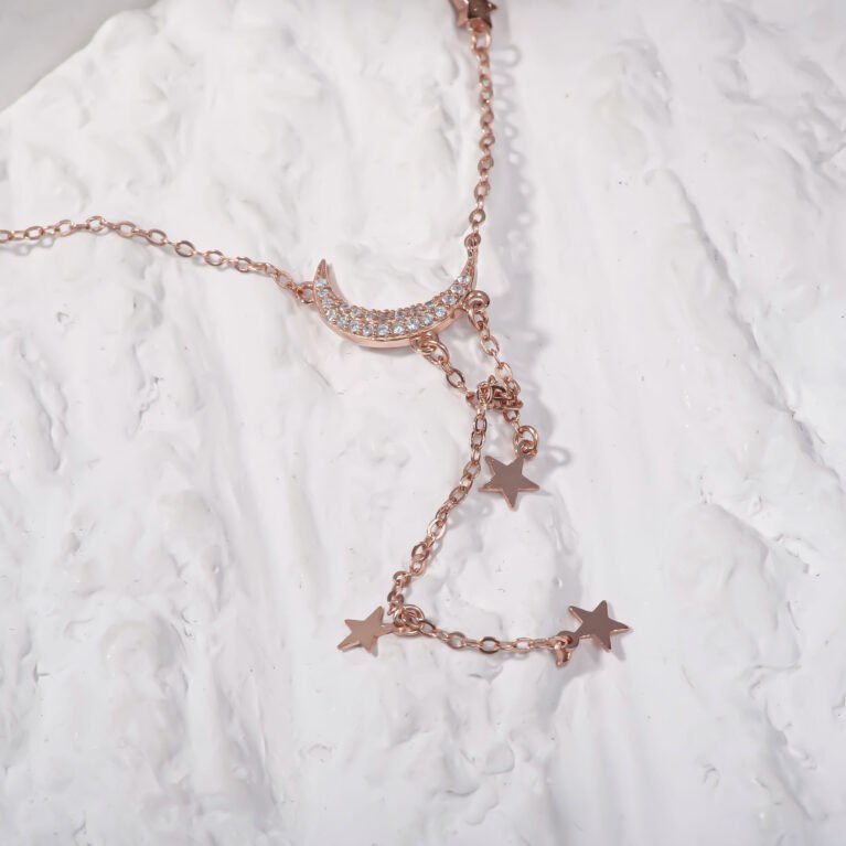 Stars and half Moon-Rose Gold