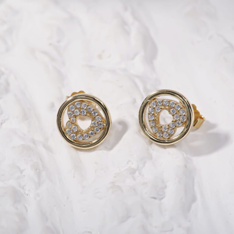 Mini Heart Gold plated Silver Earing