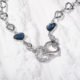 AAAA CZ and Blue Crystal  Stone Heart bracelet 16cm 6.3 inch