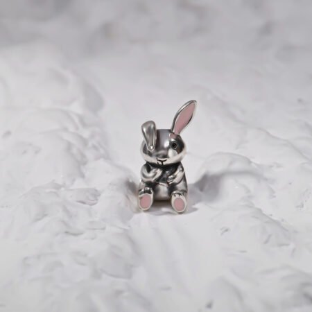 Cute Bunny Silver Charm