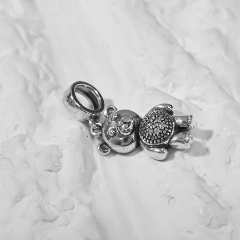 Teddy charm  Silver Charm.