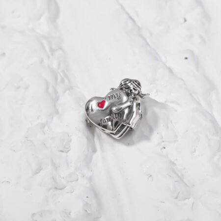 Family with heart and cute baby  Silver Charm.