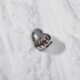 Stiched heart Silver Charm