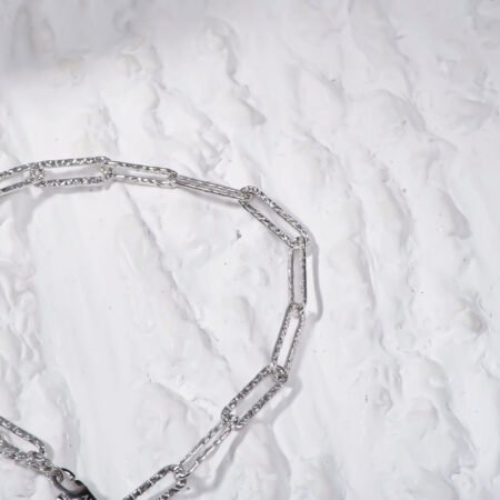 Italian Handmade 3.5mm Paperclip Link Hammered Chain