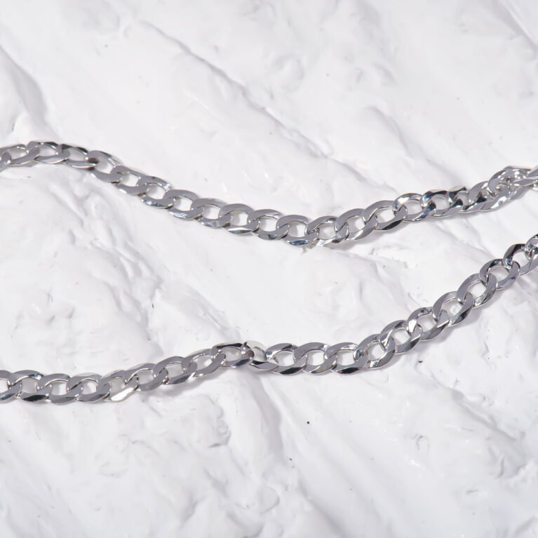 3mm Diamond-Cut Cuban Link Curb Chain Silver Bracelet Unisex 6.5