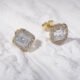 Square CZ studded Silver Earing