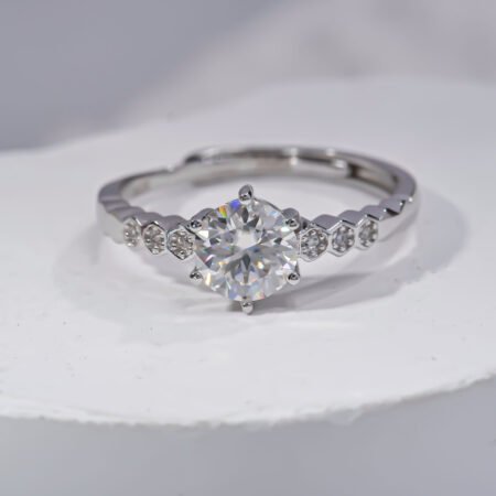 Octagon Opulence  6 Prong 1ct Moissanite Ring