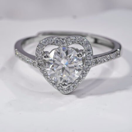 Ice in the Heart 1ct Moissanite Ring