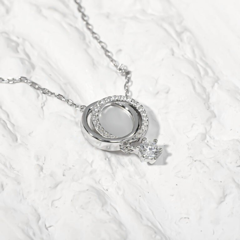 Infinity Circles with white enamel and a Star necklace.