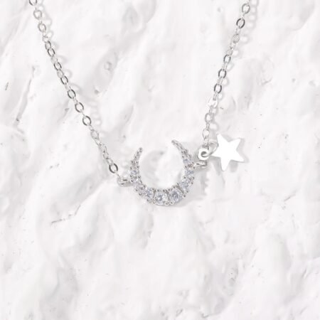 Star and Moon Rose Gold Necklace