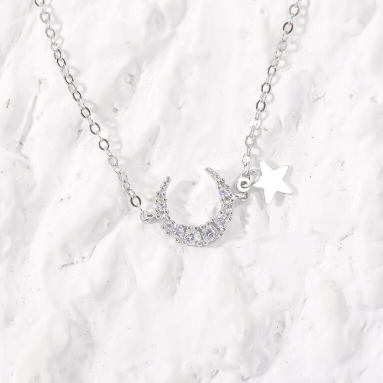 Star and Moon Rose Gold Necklace