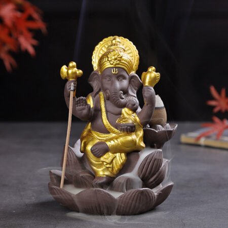 Ganesha Backflow Incense Burner  - Gold