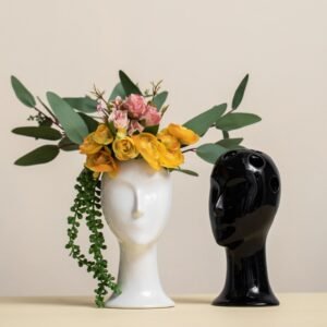 Nordic Style Body Art Ceramic Vase - Human Face