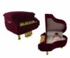 Harmony Creative Velvet Mini Jewelry Box - Piano Red