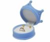 Regal" Creative Velvet Mini Jewelry Box - Crown Blue