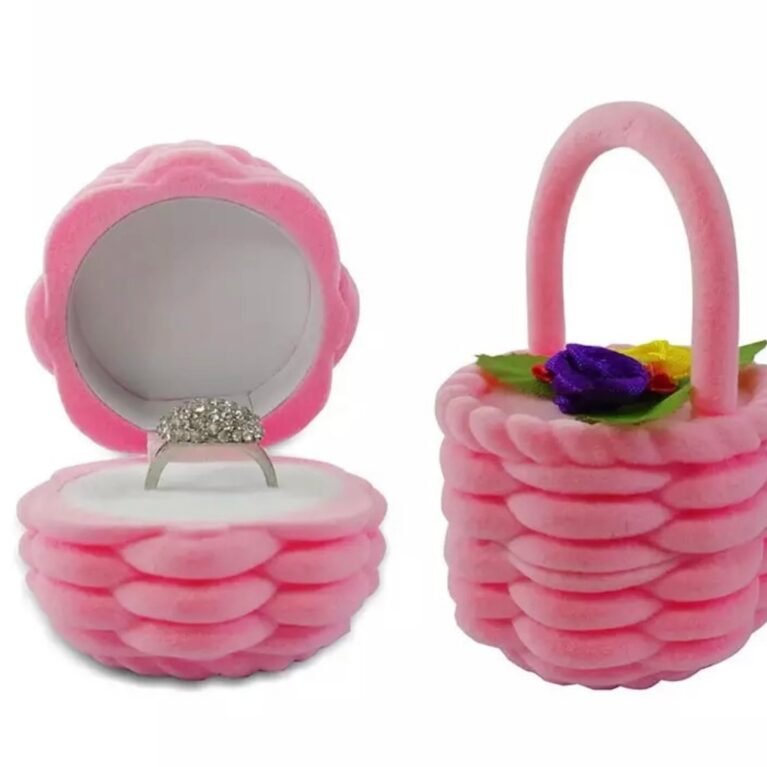 Blooming Baubles: Basket style Creative Velvet Mini Jewelry Box