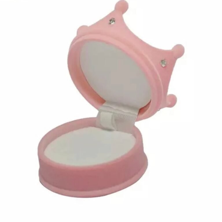 Regal Creative Velvet Mini Jewelry Box - Crown Light Pink