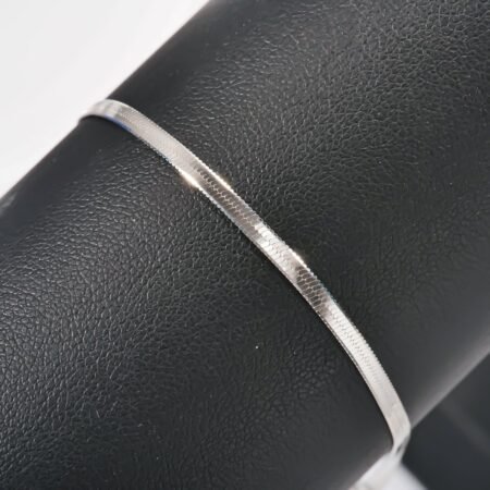 Herringbone Chain  Silver Anklet Adjustable