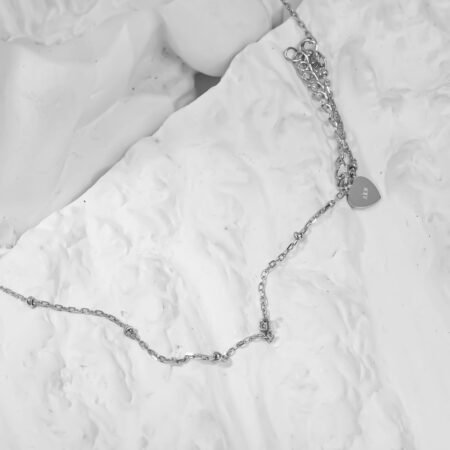 2 layer Satellite and Cable Chain Silver Anklet