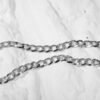 3mm Width Diamond-Cut Cuban Link Curb Silver Bracelet Unisex
