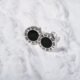 Black Roman numbers Silver Earing