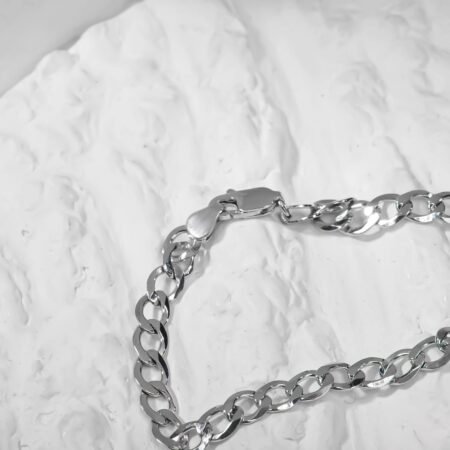 3.6mm Diamond-Cut Cuban Link Curb Chain Bracelet Unisex