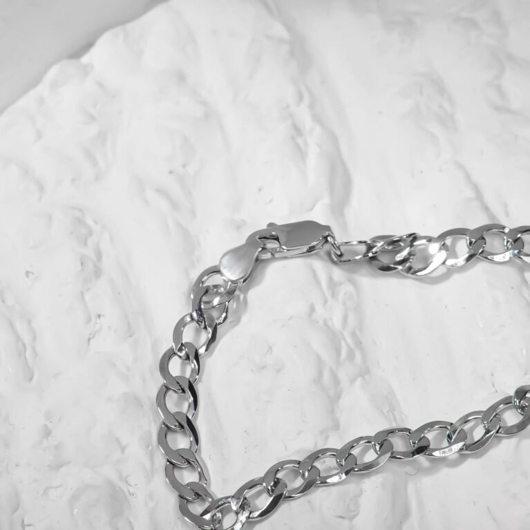 3.6mm Diamond-Cut Cuban Link Curb Chain Bracelet Unisex