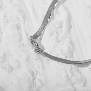 Italian Solid 3mm Flexible Flat Herringbone Chain bracelet Unisex