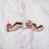 Two Little Hearts with Zircon in Rose Gold Silver Earing
