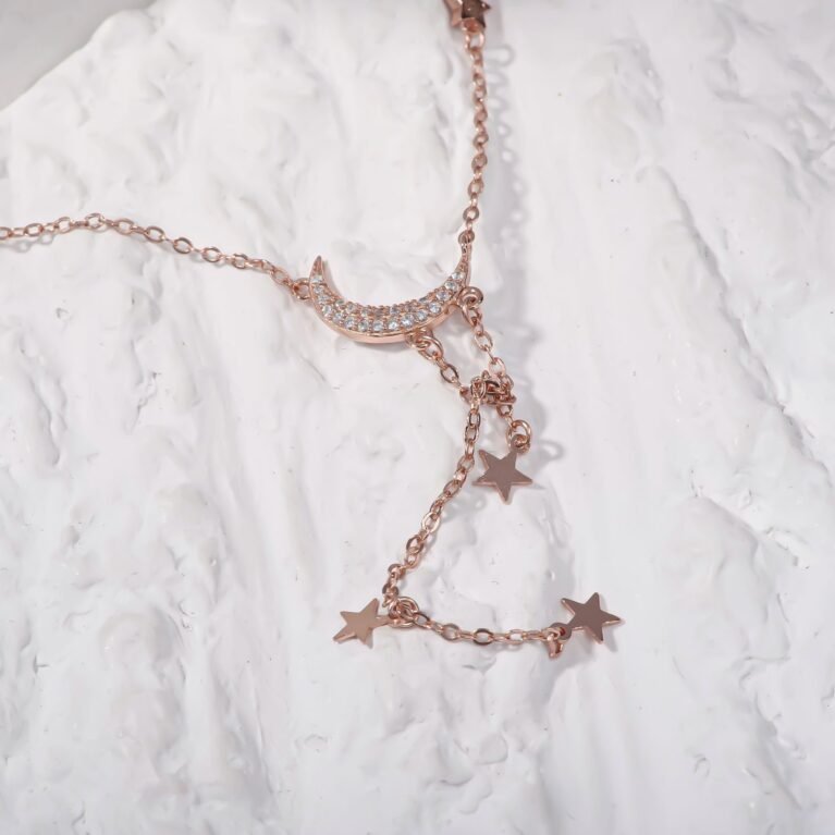 Stars and half Moon-Rose Gold