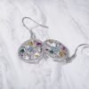 Round Dangler with multicolors Silver Earing