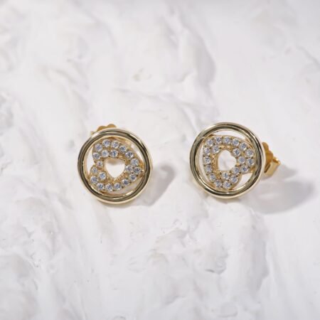 Mini Heart Gold plated Silver Earing