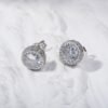 Round CZ studded Silver Earing