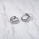 Huggie Hoop Double Line CZ Silver Earing