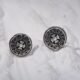 Round design Art black tone Silver Earing