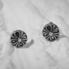 Round design Art silver black tone Silver Earing