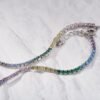 Multi Colour Cubic zircon Silver Anklet