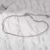 Flat Bead Chain Silver Anklet
