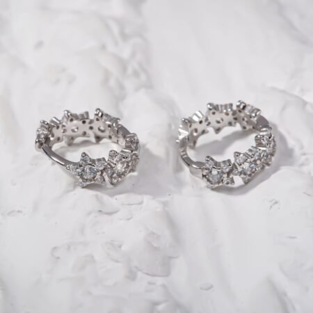 Stone Studded Silver Earing