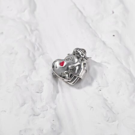 Family with heart and cute baby  Silver Charm.