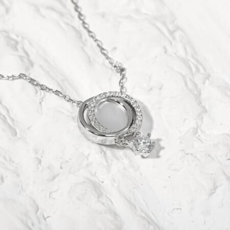 Infinity Circles with white enamel and a Star necklace.