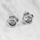 Star with Cubic Zircon Silver Earing