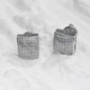 Square Cubic Zircon Silver Earing