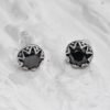 Round design Art 5 silver black tone Silver Earing