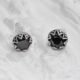 Round design Art 5 silver black tone Silver Earing