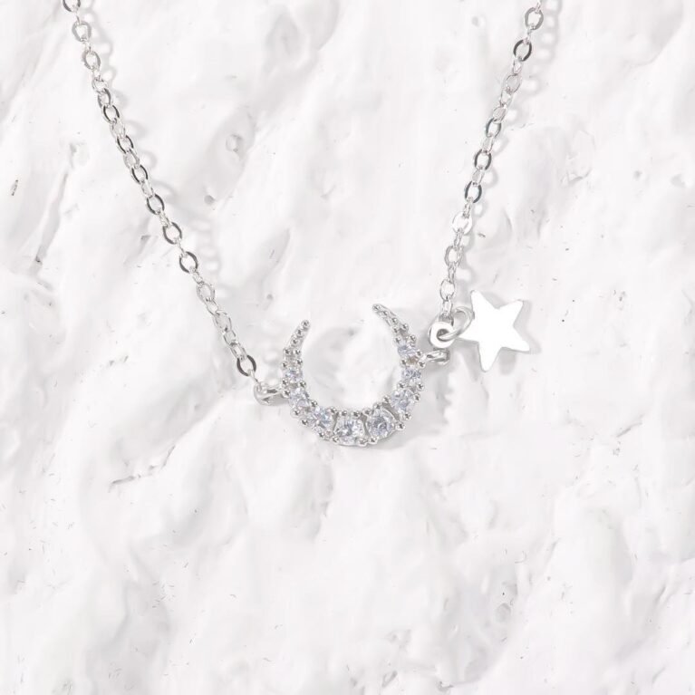 Star and Moon Rose Gold Necklace